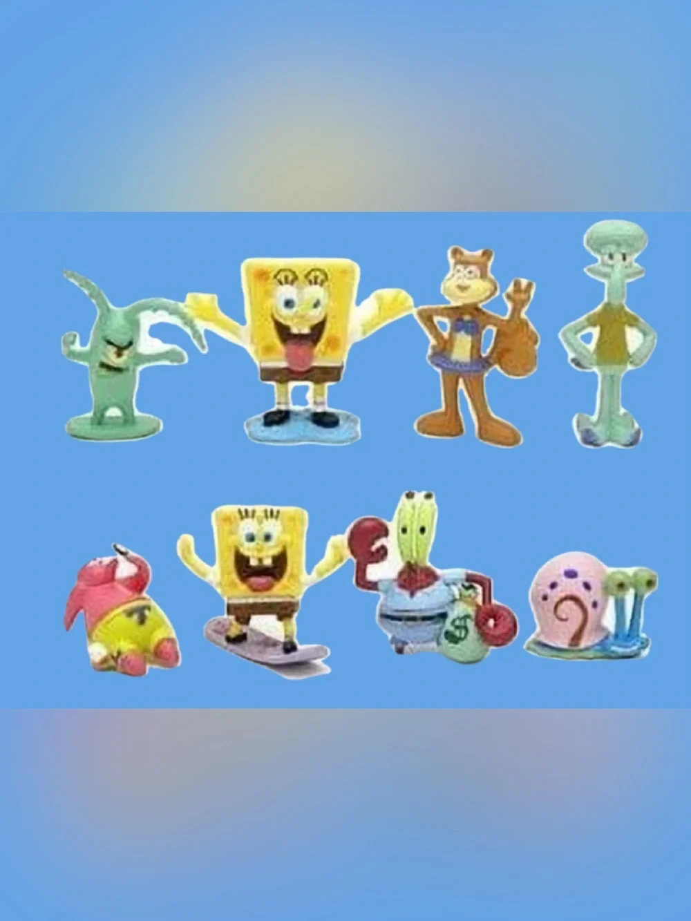 Nickelodeon SpongeBob & Friends Cake Toppers - Yellow, Blue, Brown, Red, Green